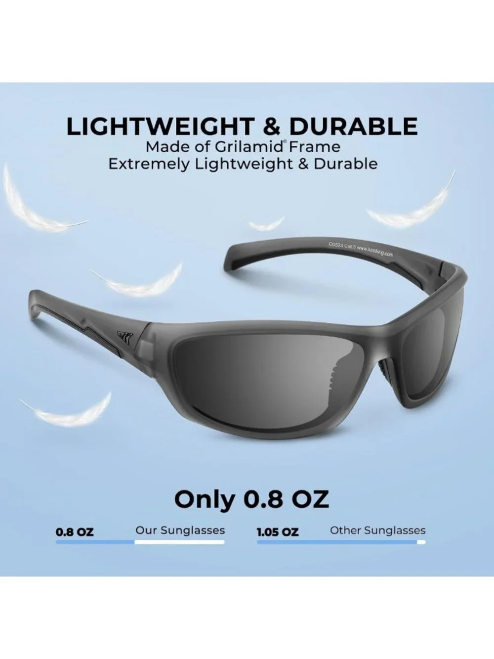 Polarized Sport Sunglasses for Men & Women, UV Protection, Wrap Design for